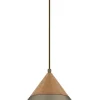 Lampa Wisząca SINGLE Złoty Szary Metalowy Klosz 1xE27 39cm