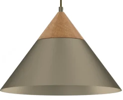 Lampa Wisząca SINGLE Złoty Szary Metalowy Klosz 1xE27 39cm