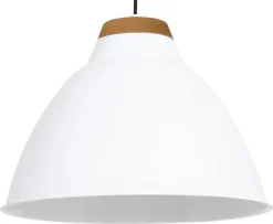 Lampa Wisząca SKAL Biały Brązowy Metalowy Klosz 1xE27 40cm