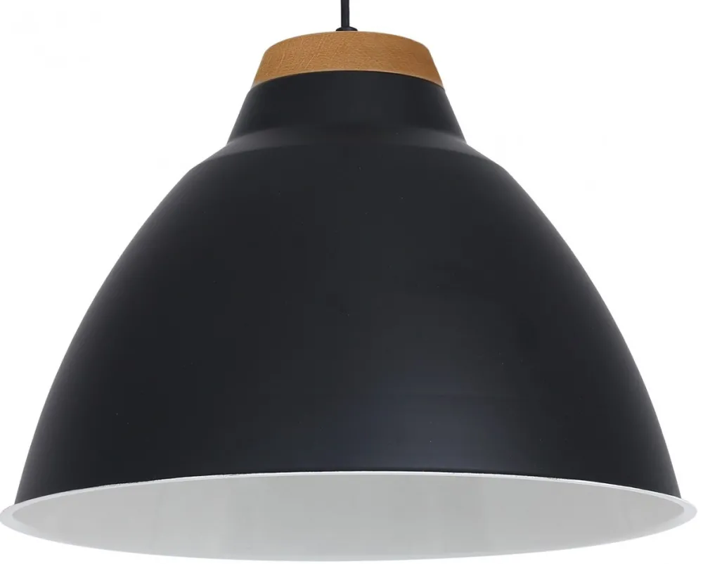 Lampa Wisząca SKAL Czarny Biały Metalowy Klosz 1xE27 40cm * Luminex Hot