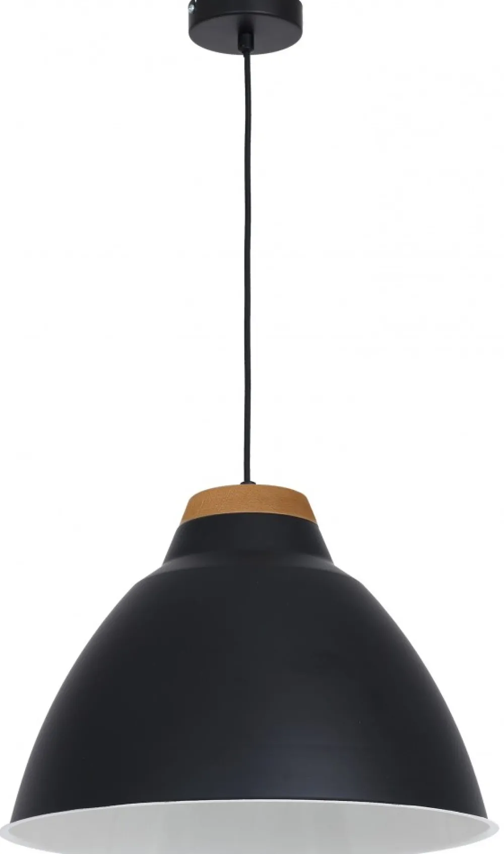 Lampa Wisząca SKAL Czarny Biały Metalowy Klosz 1xE27 40cm * Luminex Hot
