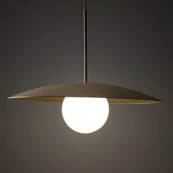 Lampa wisząca SLATE sabia beżowa klosz biały 1xE27 * TK Lighting Sale
