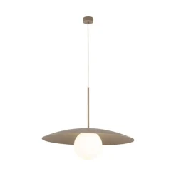 Lampa wisząca SLATE sabia beżowa klosz biały 1xE27 * TK Lighting Sale