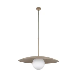 Lampa wisząca SLATE sabia beżowa klosz biały 1xE27 * TK Lighting Sale