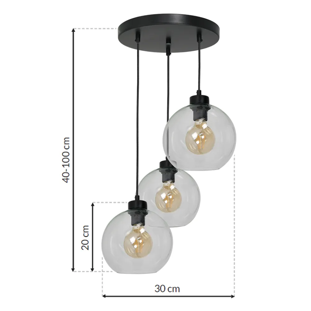 Lampa wisząca SOFIA clear 3xE27 * Eko-light Discount