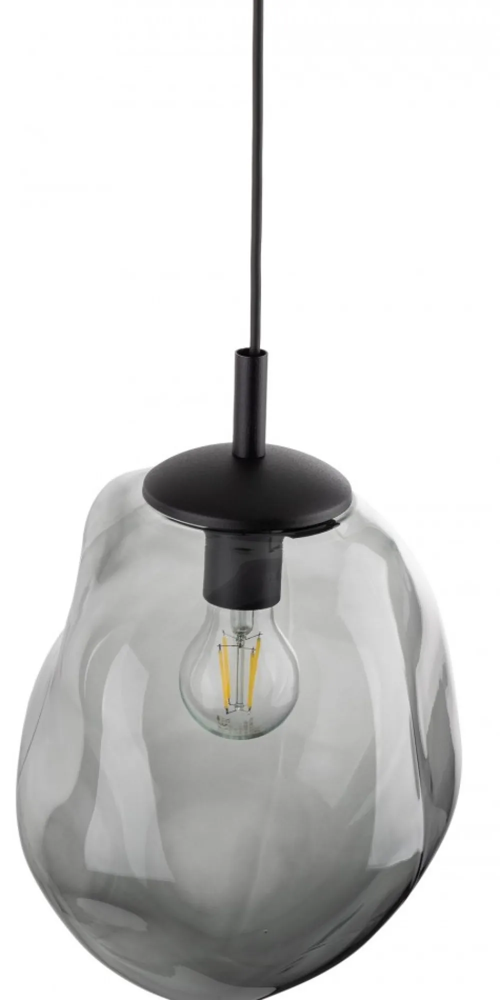 Lampa Wisząca SOL Czarny Grafitowy Szklany Klosz 1xE27 25cm * TK Lighting Online