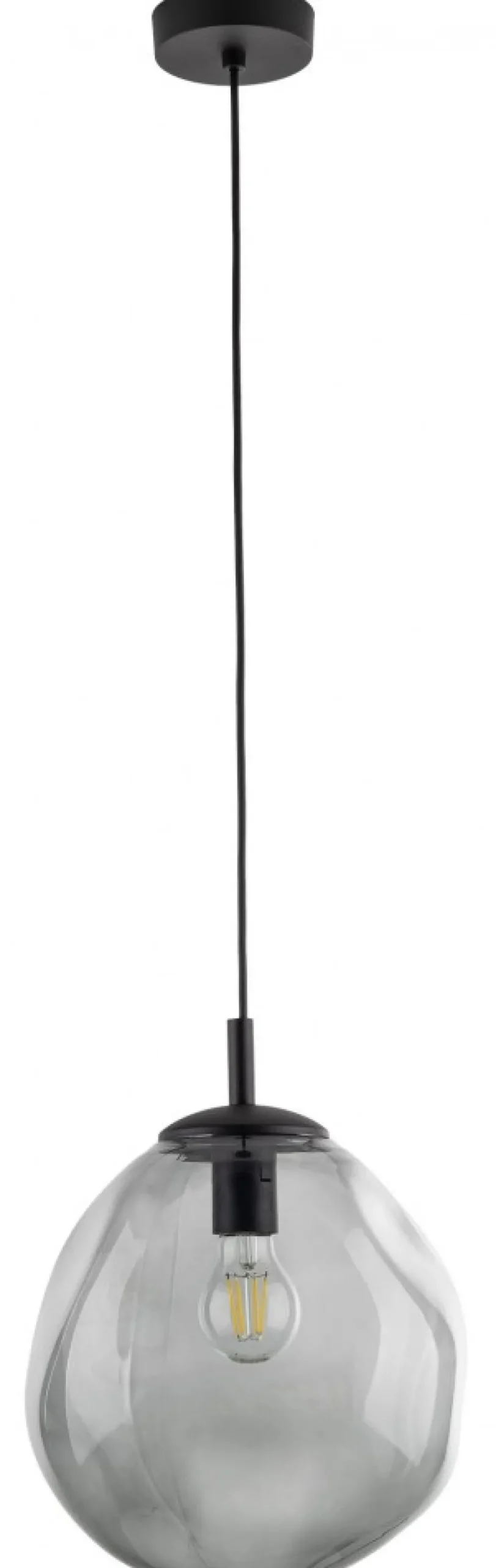 Lampa Wisząca SOL Czarny Grafitowy Szklany Klosz 1xE27 25cm * TK Lighting Online