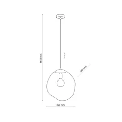 Lampa Wisząca SOL Grafitowy Szklany Klosz 1xE27 35cm * TK Lighting Online