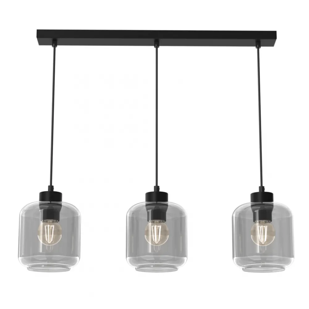 Lampa Wisząca SOMBRA Czarny Szklane Klosze 3xE27 * Eko-light Sale