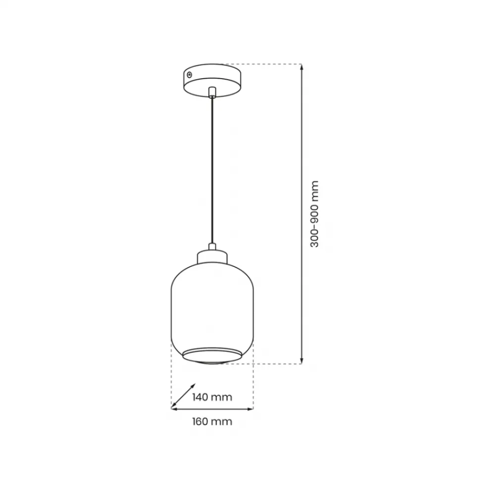 Lampa Wisząca SOMBRA Czarny Transparentny Szklany Klosz 1xE27 16cm * Eko-light Discount