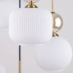 Lampa wisząca SOPHIA czarna klosz biały 5xE14 * TK Lighting Clearance