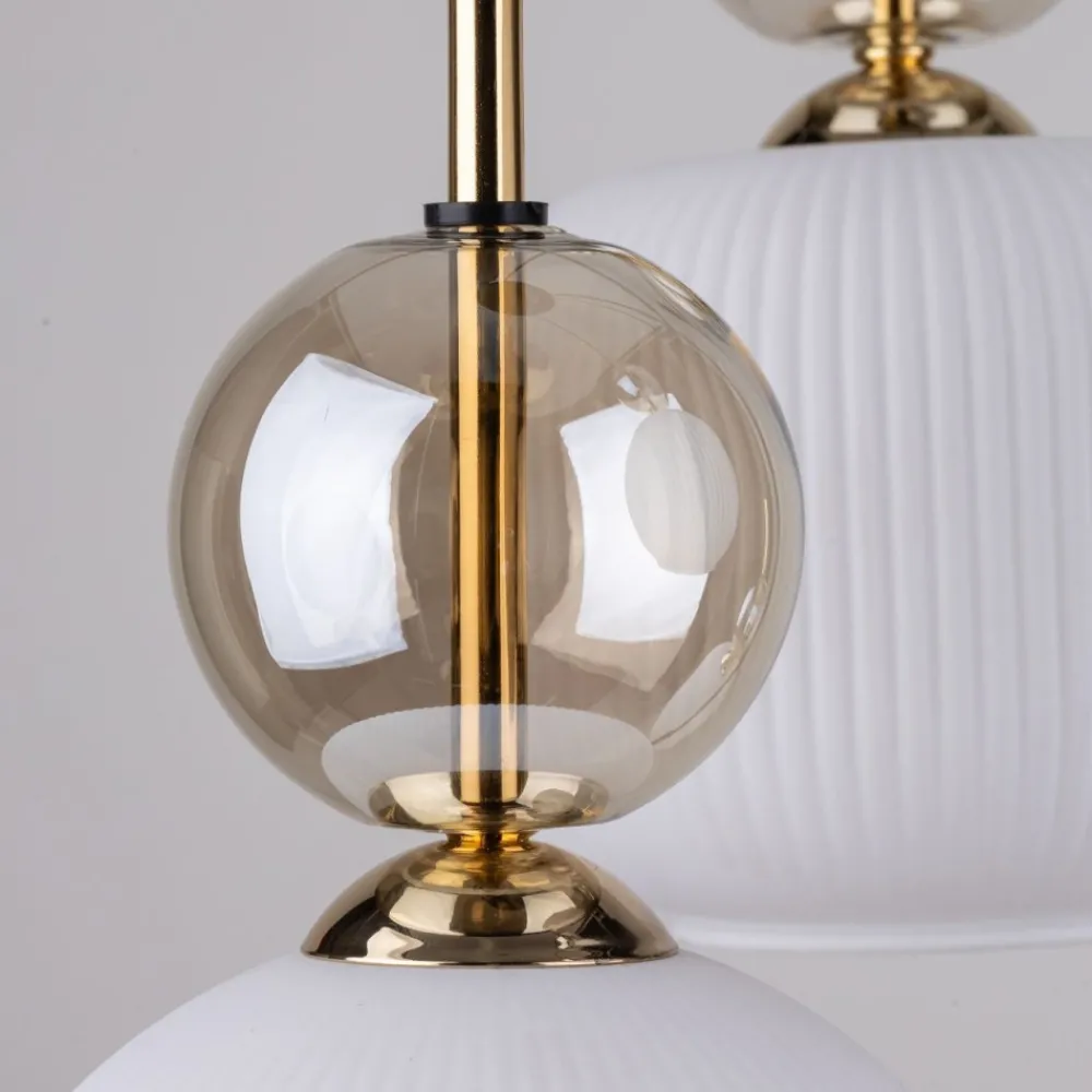 Lampa wisząca SOPHIA czarna klosz biały 5xE14 * TK Lighting Clearance