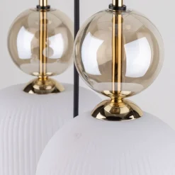 Lampa wisząca SOPHIA czarna klosz biały 5xE14 * TK Lighting Clearance