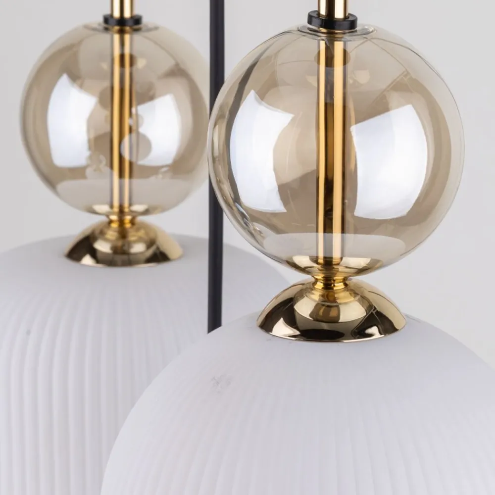 Lampa wisząca SOPHIA czarna klosz biały 5xE14 * TK Lighting Clearance