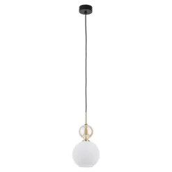 Lampa wisząca SOPHIA czarna klosz biały 1xE14 kula * TK Lighting Hot