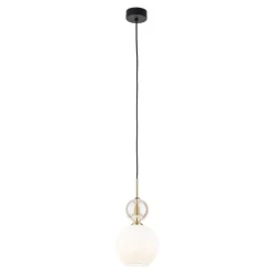 Lampa wisząca SOPHIA czarna klosz biały 1xE14 kula * TK Lighting Hot
