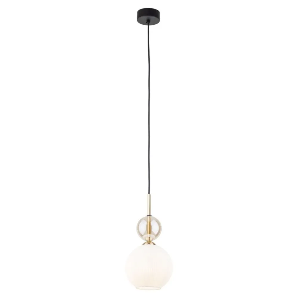 Lampa wisząca SOPHIA czarna klosz biały 1xE14 kula * TK Lighting Hot