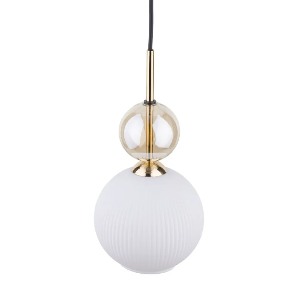 Lampa wisząca SOPHIA czarna klosz biały 1xE14 kula * TK Lighting Hot