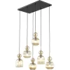 Lampa wisząca SOPHIA czarna klosz beżowy 6xE14 * TK Lighting Best
