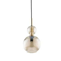 Lampa wisząca SOPHIA czarna klosz beżowy 1xE14 15 cm kula * TK Lighting Discount