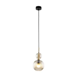 Lampa wisząca SOPHIA czarna klosz beżowy 1xE14 15 cm kula * TK Lighting Discount
