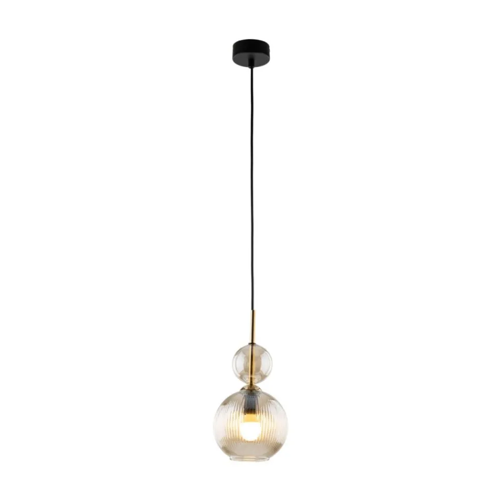 Lampa wisząca SOPHIA czarna klosz beżowy 1xE14 15 cm kula * TK Lighting Discount