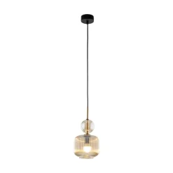 Lampa wisząca SOPHIA czarna klosz beżowy 1xE14 15 cm * TK Lighting Clearance