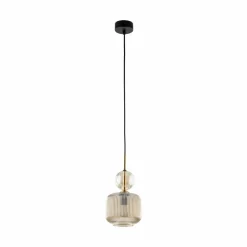 Lampa wisząca SOPHIA czarna klosz beżowy 1xE14 15 cm * TK Lighting Clearance