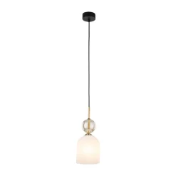 Lampa wisząca SOPHIA czarna klosz biały 1xE14 13cm * TK Lighting