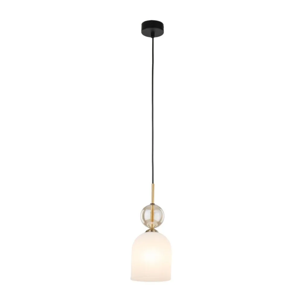 Lampa wisząca SOPHIA czarna klosz biały 1xE14 13cm * TK Lighting