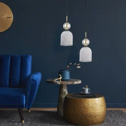 Lampa wisząca SOPHIA czarna klosz biały 1xE14 13cm * TK Lighting
