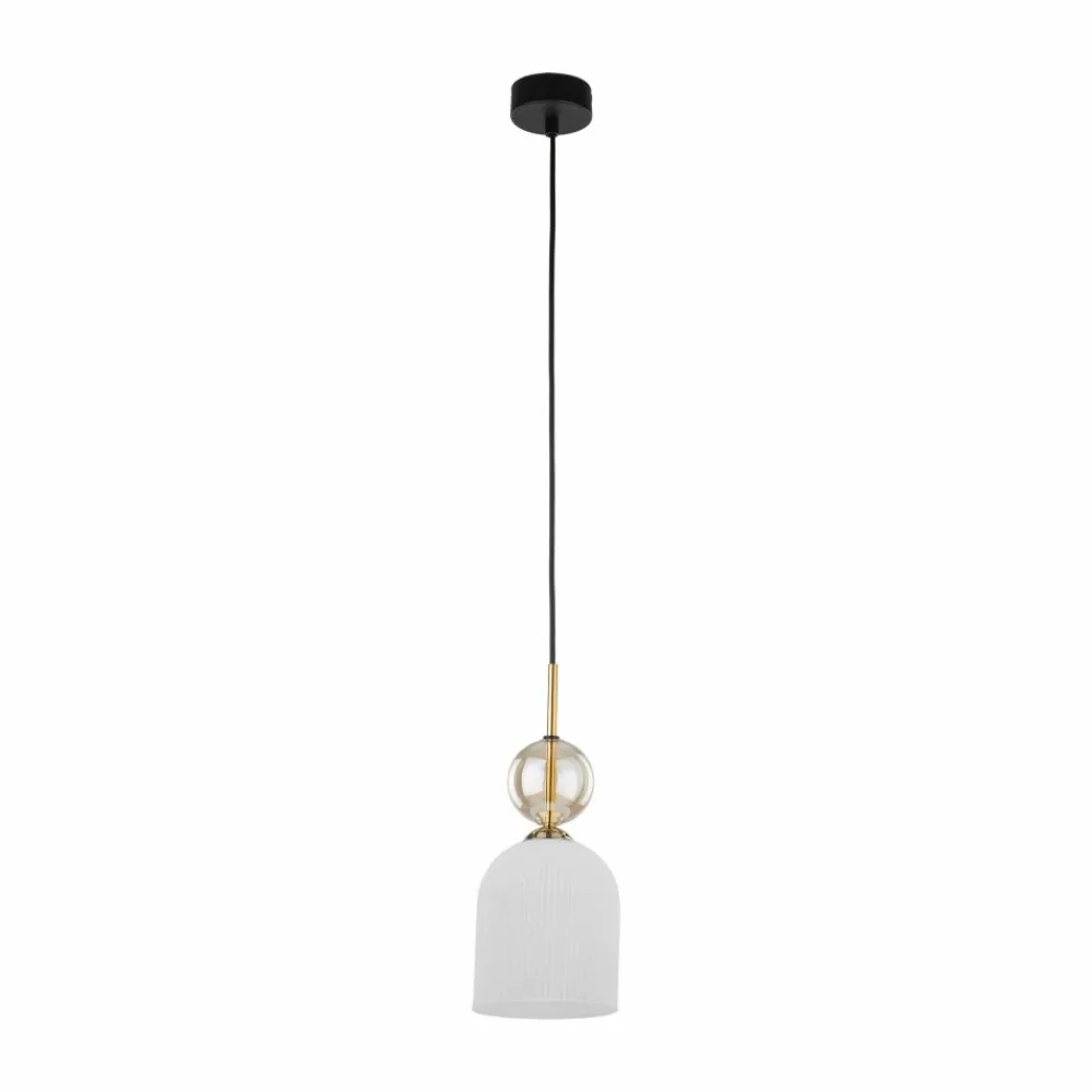 Lampa wisząca SOPHIA czarna klosz biały 1xE14 13cm * TK Lighting