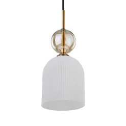 Lampa wisząca SOPHIA czarna klosz biały 1xE14 13cm * TK Lighting