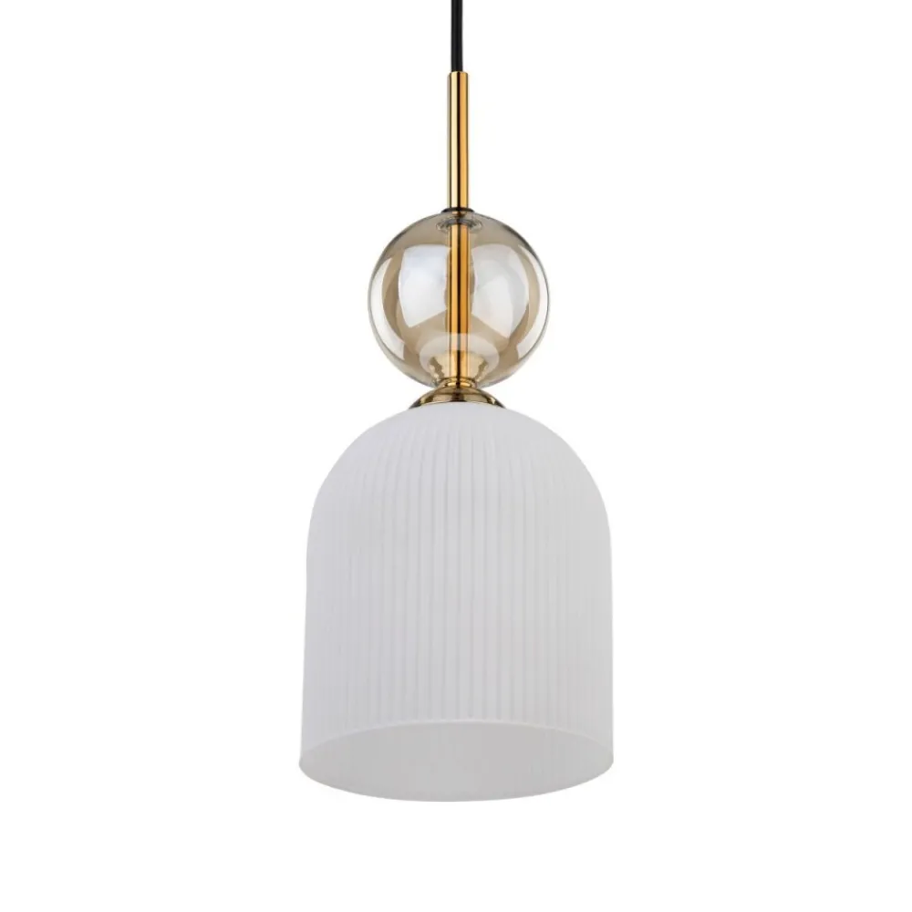 Lampa wisząca SOPHIA czarna klosz biały 1xE14 13cm * TK Lighting