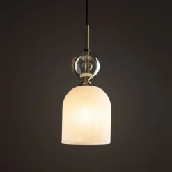 Lampa wisząca SOPHIA czarna klosz biały 1xE14 13cm * TK Lighting