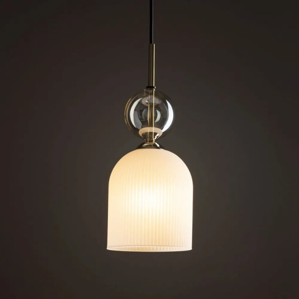 Lampa wisząca SOPHIA czarna klosz biały 1xE14 13cm * TK Lighting
