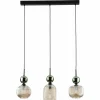 Lampa wisząca SOPHIA czarna zielona klosz beżowy 3xE14 * TK Lighting