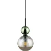 Lampa wisząca SOPHIA czarna zielona klosz beżowy 1xE14 kula * TK Lighting