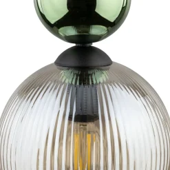 Lampa wisząca SOPHIA czarna zielona klosz beżowy 1xE14 kula * TK Lighting