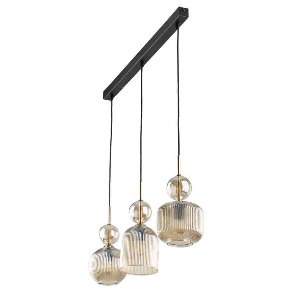 Lampa wisząca SOPHIA listwa czarna klosz beżowy 3xE14 * TK Lighting Hot