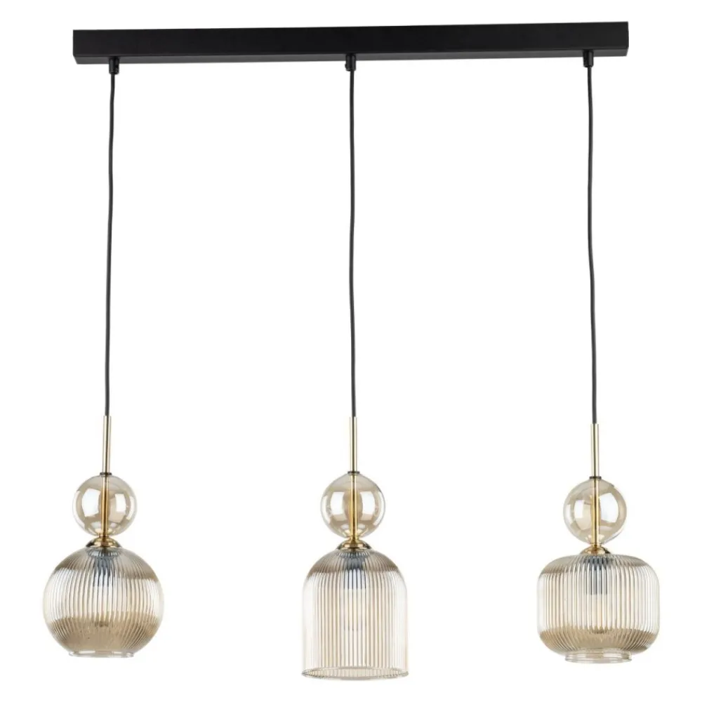 Lampa wisząca SOPHIA listwa czarna klosz beżowy 3xE14 * TK Lighting Hot