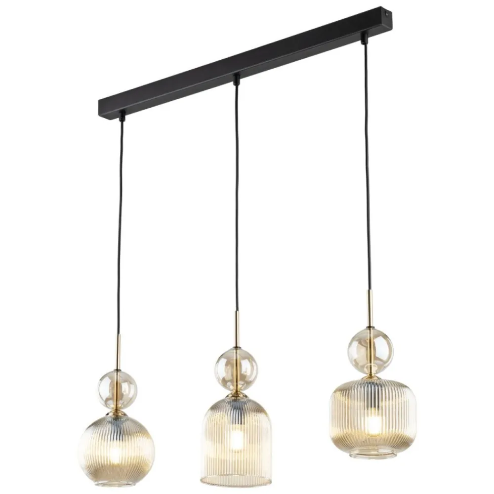 Lampa wisząca SOPHIA listwa czarna klosz beżowy 3xE14 * TK Lighting Hot