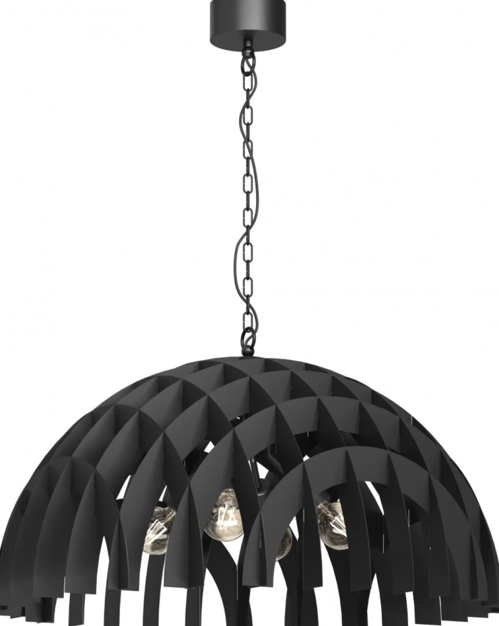 Lampa Wisząca SPACE Czarny Metalowy Klosz 4xE27 80cm * Luminex Best