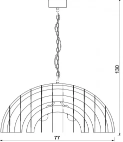 Lampa Wisząca SPACE Czarny Metalowy Klosz 4xE27 80cm * Luminex Best