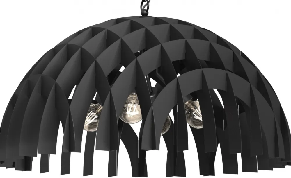 Lampa Wisząca SPACE Czarny Metalowy Klosz 4xE27 80cm * Luminex Best