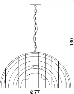 Lampa Wisząca SPACE Złoty Szary Metalowy Klosz 4xE27 77cm
