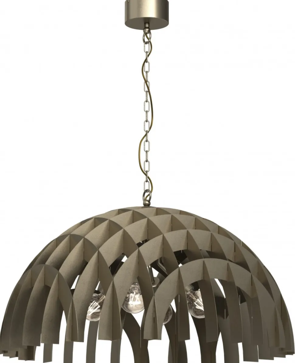 Lampa Wisząca SPACE Złoty Szary Metalowy Klosz 4xE27 77cm