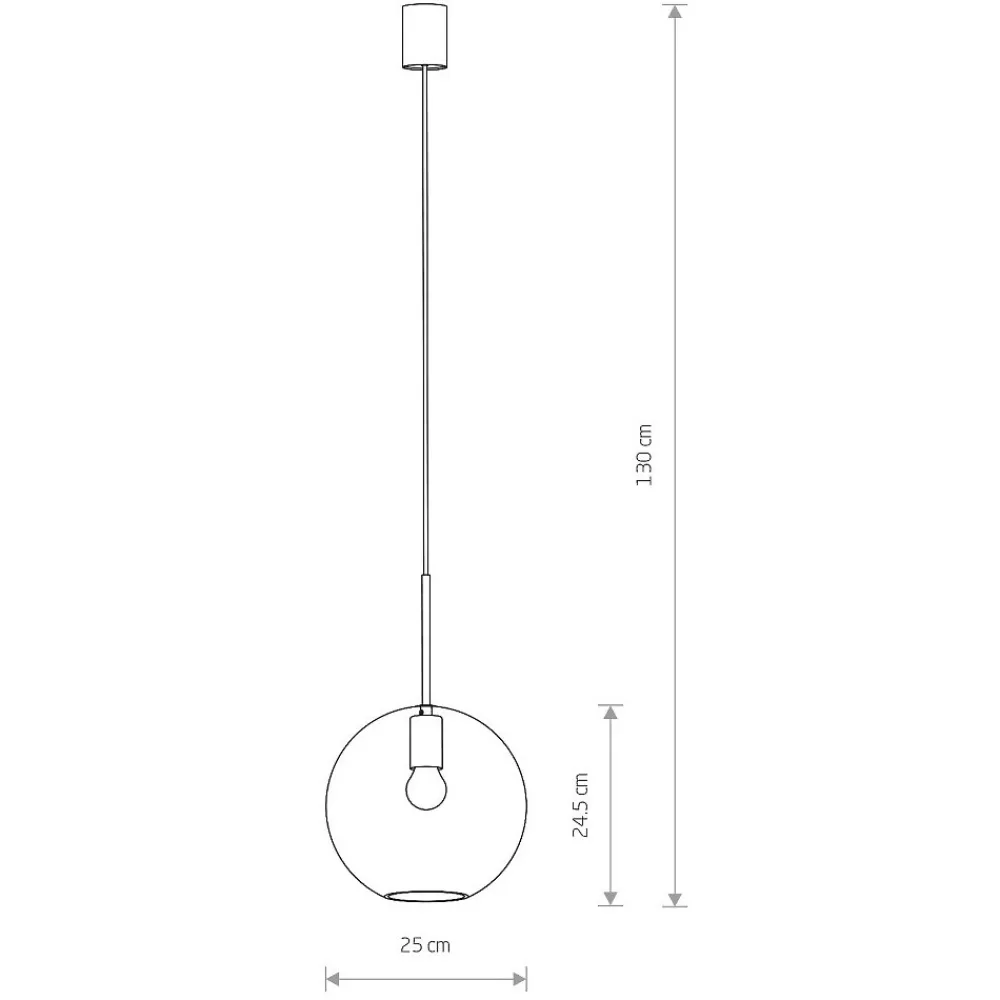 Lampa Wisząca SPHERE M Czarny Szklany Klosz 1xE27 25cm * Nowodvorski Clearance