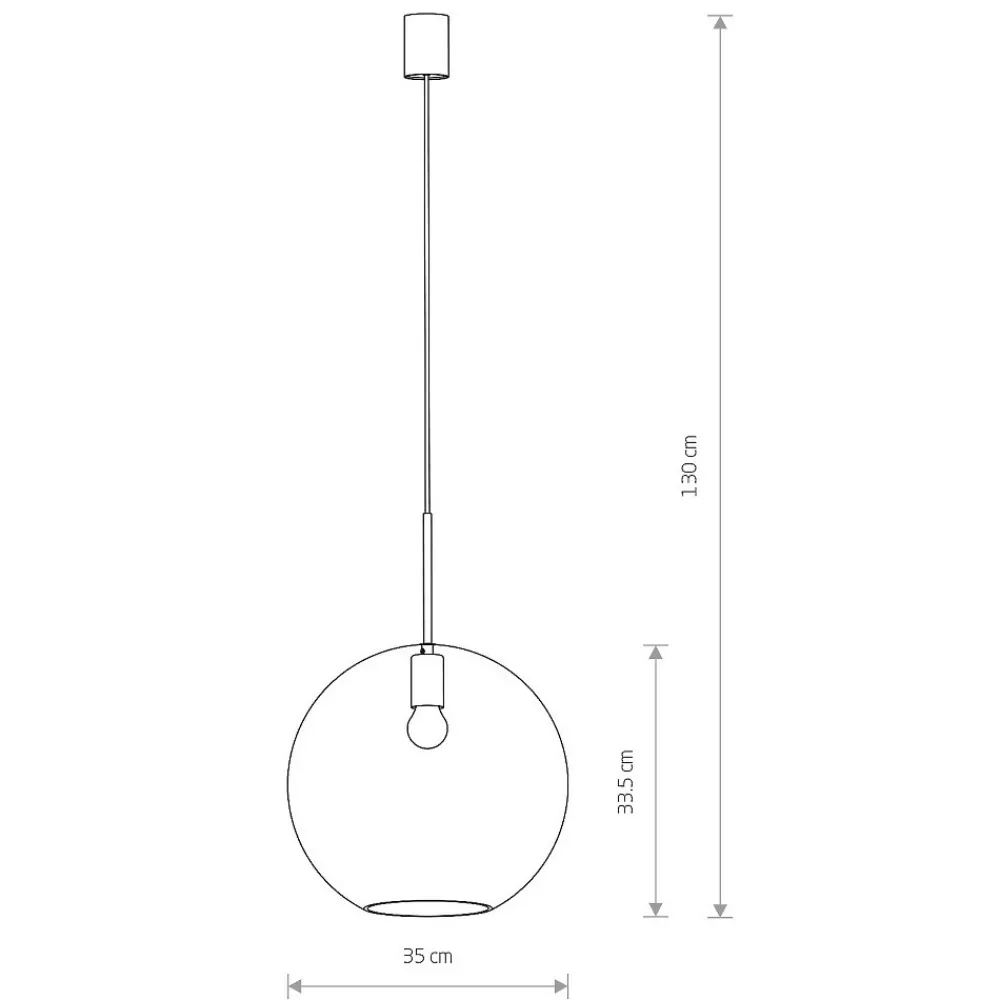 Lampa Wisząca SPHERE M Czarny Szklany Klosz 1xE27 35cm * Nowodvorski Outlet
