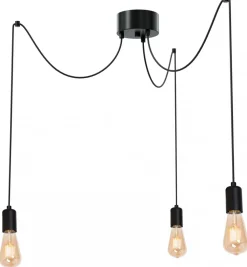 Lampa Wisząca SPINDEL Czarny 3xE27 * Luminex Hot